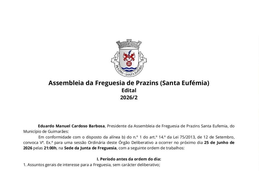 Assembleia de Freguesia Prazins Santa Euf&eacute;mia